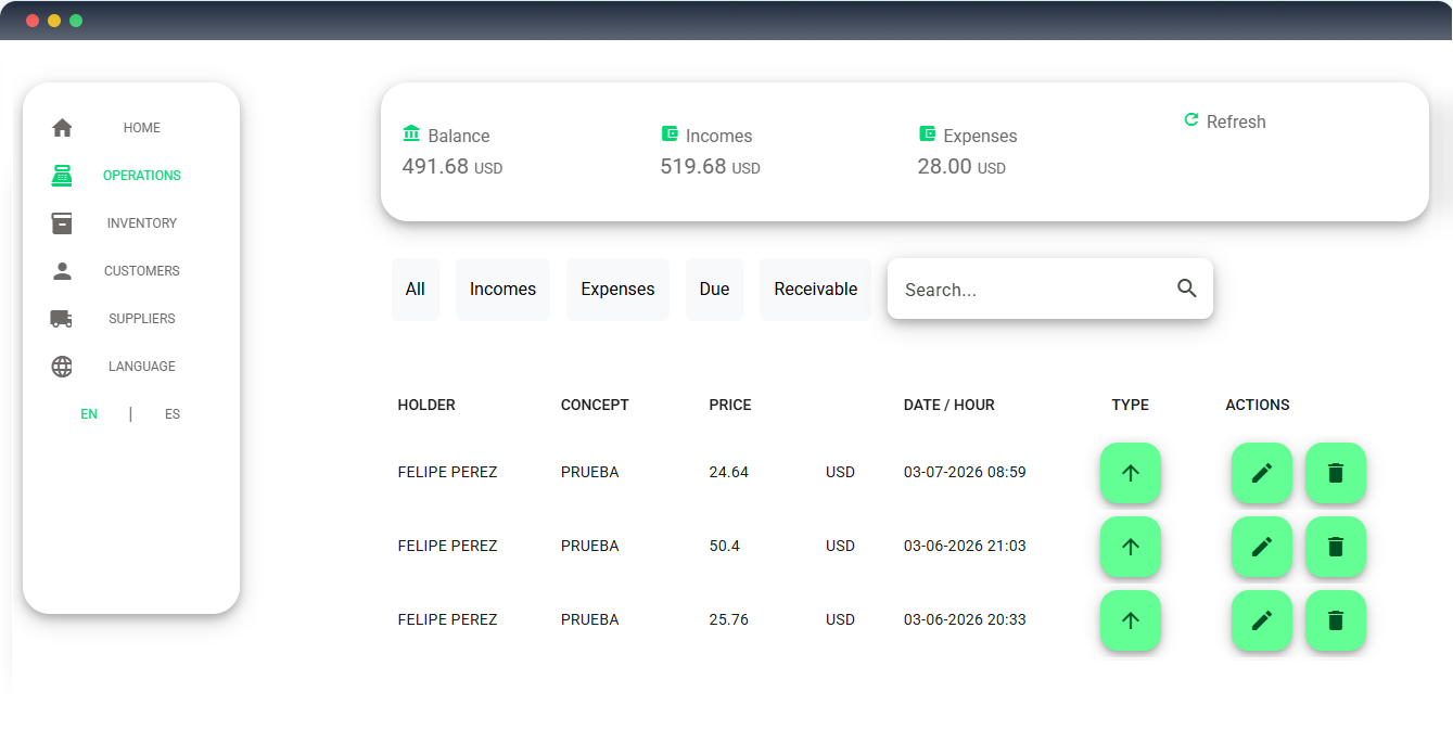 Shop Tools Dashboard